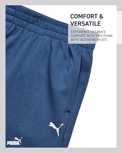 PUMA Boys Sweatpants Set - 2 Piece Soft Fleece Crewneck Pullover Boys Sweatshirts and Jogger Pants Kids Activewear Set (4-16) - Image 6