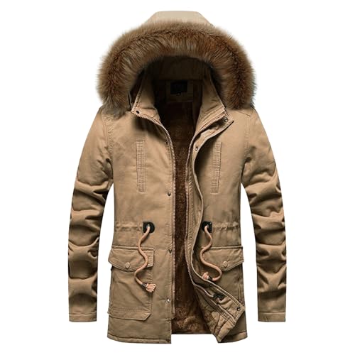 Parka d'hiver homme épaisse et chaude veste midi pliable noire