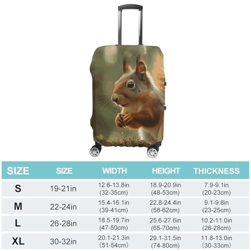 Wildlife Forest Squirrel Luggage Cover, Washable Elastic Suitcase Cover Protector Fit 18-32 Inch Luggage2