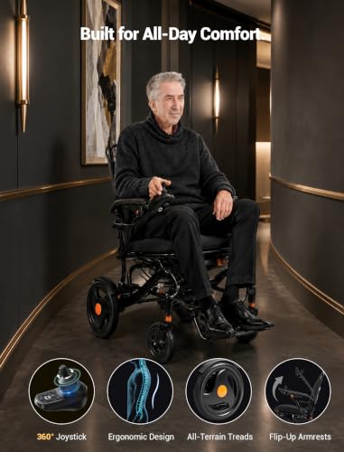 Image of Aotedor Carbon Fiber Electric Wheelchair,30 Miles Dual Batteries,Foldable
