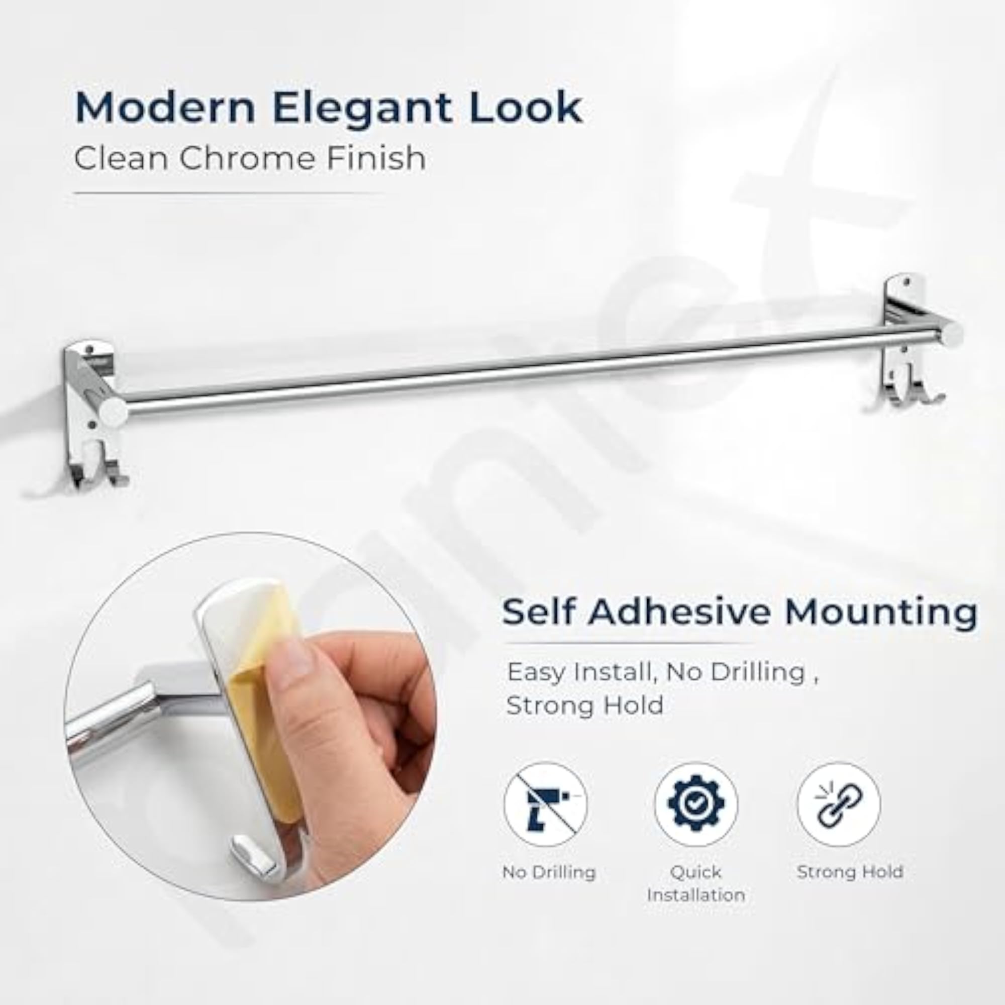 Stainless Steel Self Adhesive Towel Rod, Bathroom Accessory
