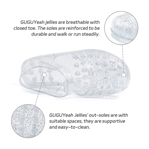 Image of GUGUYeah Jelly Sandals for Girls,Closed Toe Princess Costume Summer Dress Shoes Fisherman Gladiator Water Beach Flat Sandals for Toddler /Little Kid /Big Kid