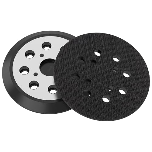 LYDODOKA 2 Pcs 5 Inch 8 Hole Sander Pads, Aluminium Sander Replacement Pad with Hook and Loop Backing Pad, Fine Grinding Sanding Disc for DIY