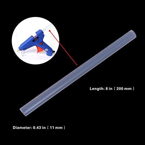 Firebee Large Hot Glue Sticks 50 Pcs Full Size Clear For Big Hot Glue Guns 8" Long 0.43" Diameter #TOP2