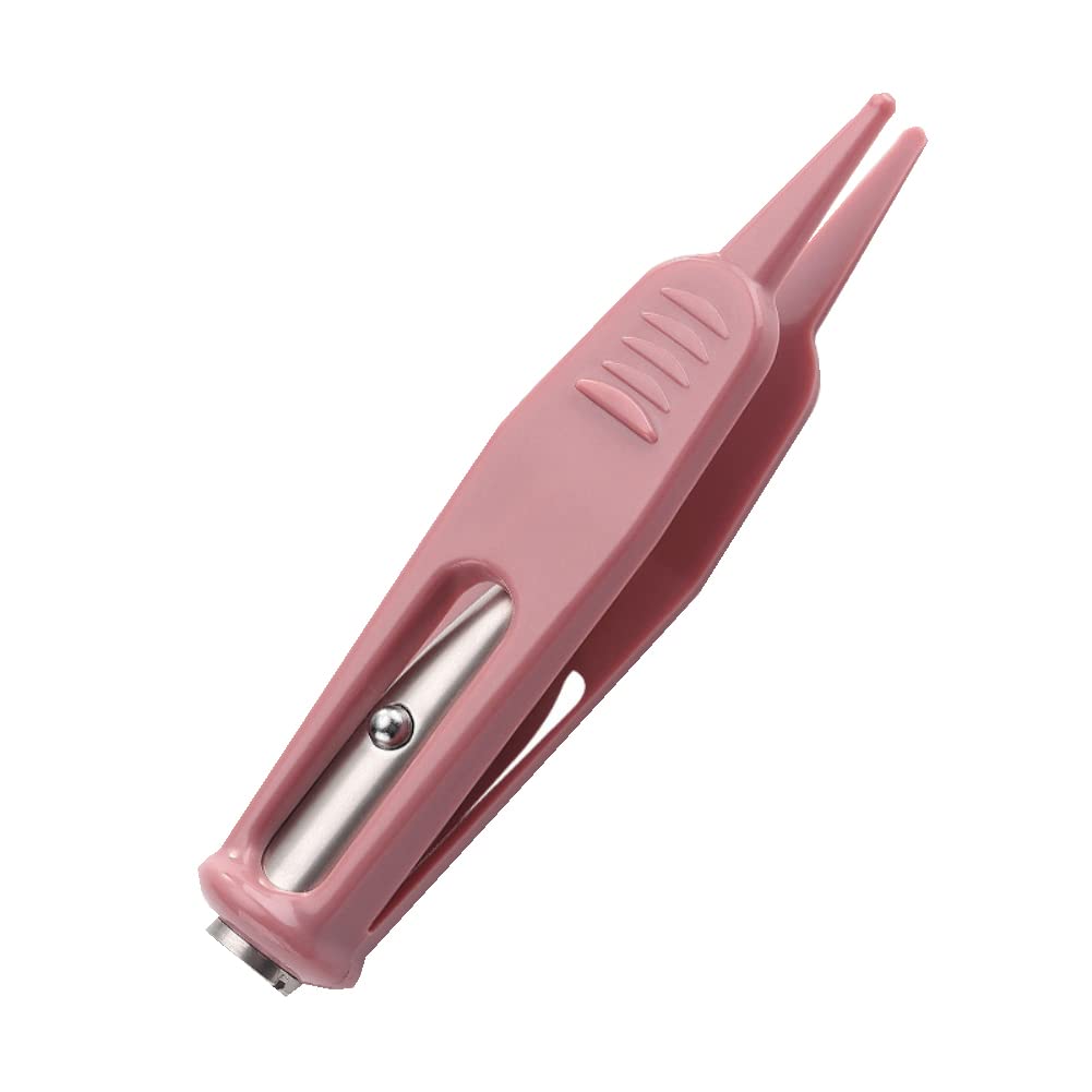 2 Pcs Infant Nose Cleaning Tweezers Round-Head Baby Booger Clips Nose Ear Cleaning Pliers Nose Booger Nippers with LED Light