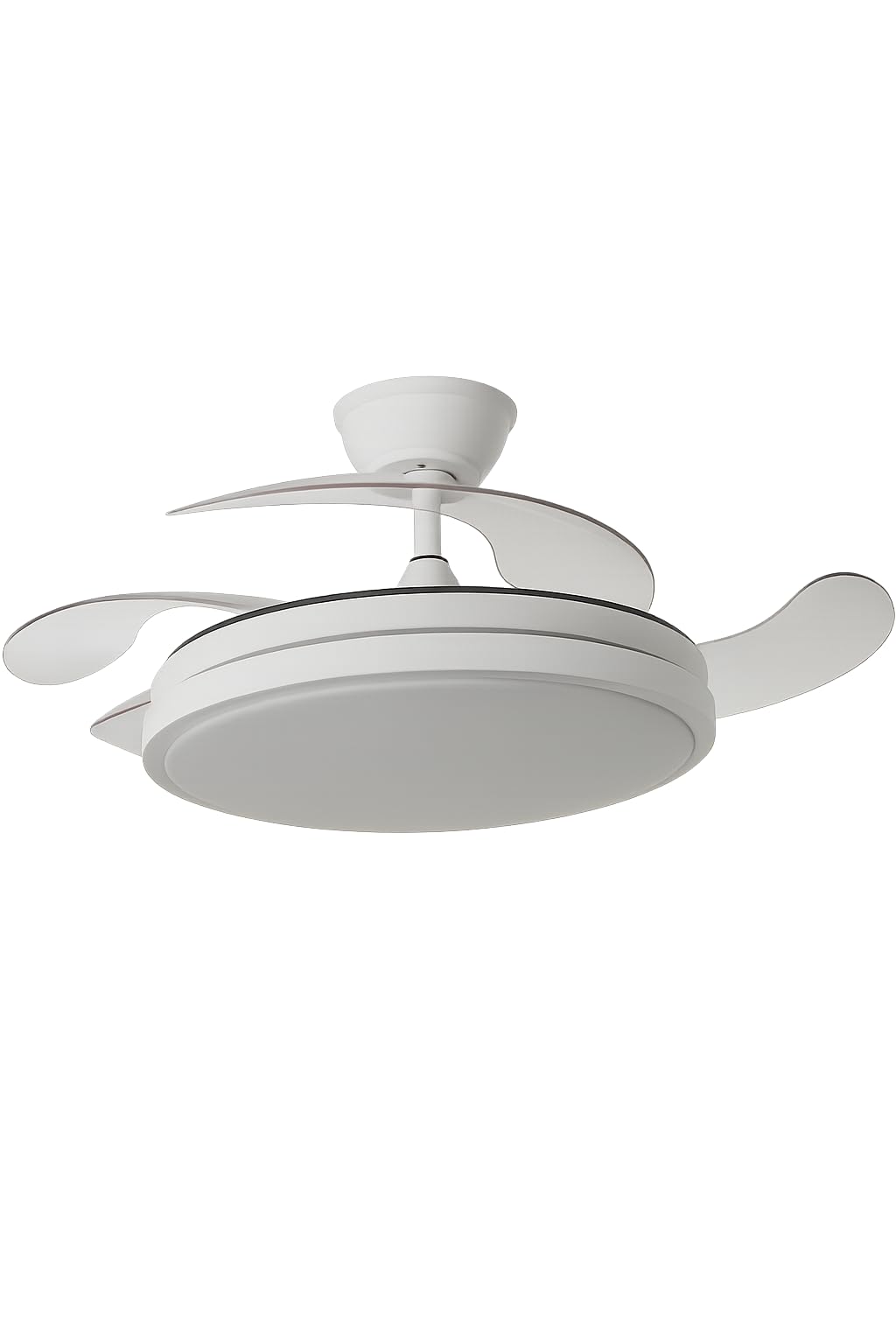 ABRILA TODOLAMPARA Ceiling fan with LED light DC motor SCORPION White Retractable Blades 107D