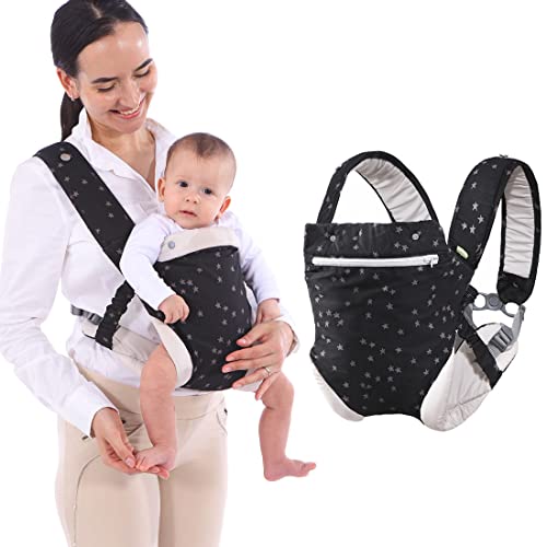 Image of Baby Carrier Newborn Wrap,Ergonomic Infant Soft Carriers for Toddler 7-45 lbs,4-in-1 Babe Carrier Front&Back,Adjust Back Strap/Waist Belt,for Hiking Travel or Everyday Family Events-Star Pattern