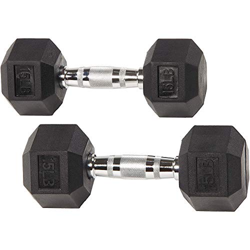 Image of Fitvids Rubber Coated Hex Dumbbell Set with Storage Rack, 100 /150 /200 /550 LB Hand Weight Set with Anti-Slip Grip for Home Gym