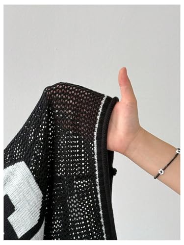 Image of Verdusa Women's Y2k Crochet Tops Jersey Shirts Graphic Going Out Summer Outfits Oversized Streetwear