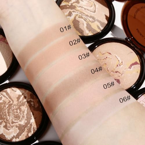 Image of FeiCuiYun Baked Balance Illuminating Foundation, Oil Control Matte Perfection Face Powder - Tan | Buildable Sheer to Light Coverage | Flawless Satin Finish