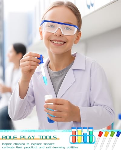 Set de 6 disfraces de bata de laboratorio para niños blancos miniatura 4