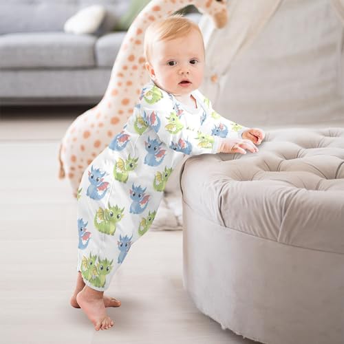 Baby Girls Boys Sleeper Gown Cotton Nightgown Long Sleeve, Baby Nightdress Sleeping Clothes for Newborn 0-12 Months4