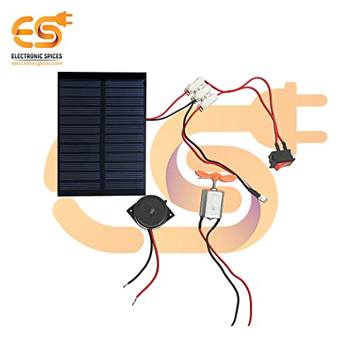 Image of Electronic Spices Diy Mini School Solar Projects Kit Motor Battery Buzzer Kit For Hobbyists And School& College Students With User Manual and Video Tutorial