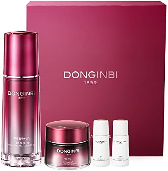 [Upgraded] DONGINBI Red Ginseng Daily Defense Special Set, Anti-Aging Serum, Anti-Wrinkle & Antioxidant Cream for Face, Korean Red Ginseng Skin Care