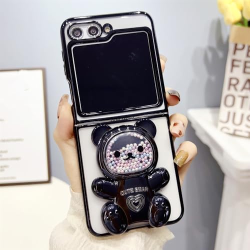 Étui antichoc Galaxy Z Flip 5 transparent qui évite les chutes avec anneau ours