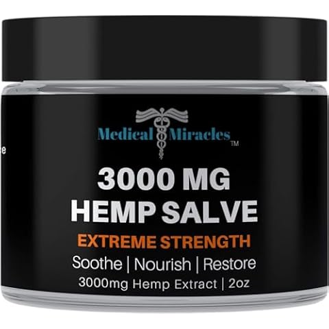 Medical Miracles Hemp 3000 Mg Extreme Strength Hemp Salve : Ideal for Hips, Joints, Neck, Back, Elbows, Fingers, Hands, and Knees Made in USA Cover