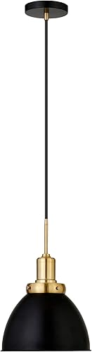 Miniatura 6 de Madison - Colgante de 12 pulgadas de ancho con pantalla de metal, color negrolatónnegro