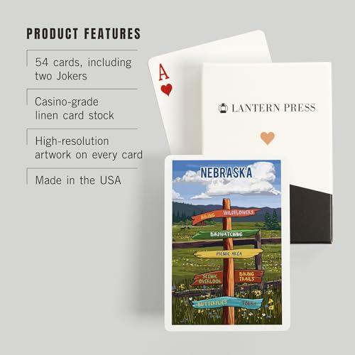 Lantern Press Nebraska, 52 cartas tamaño póker miniatura 3