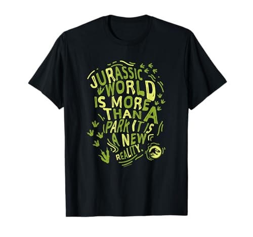 T-shirt Jurassic World en coton noir avec motif imprimé film de science-fiction