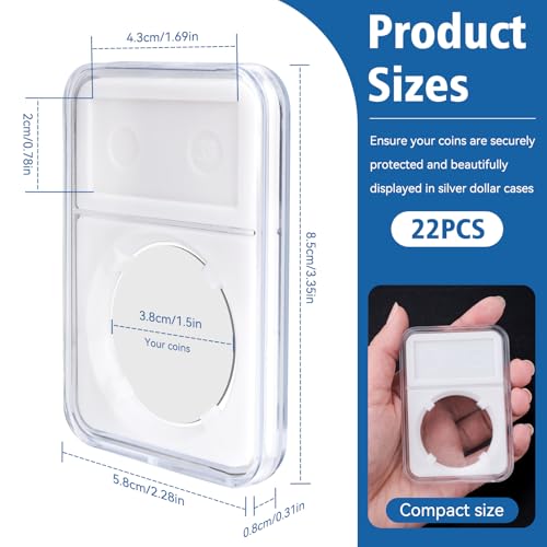 Display para Monedas Transparente 22 Piezas 3.3x2.3x0.3 pulg miniatura 2