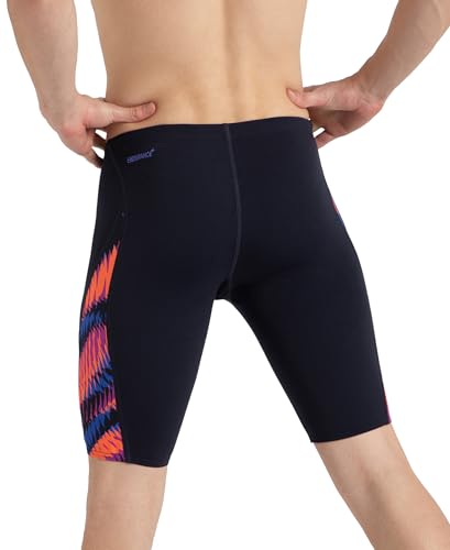 Image of Speedo Men Endurance+ High Tide Digital Print V-Cut Jammer - Arctic Glass