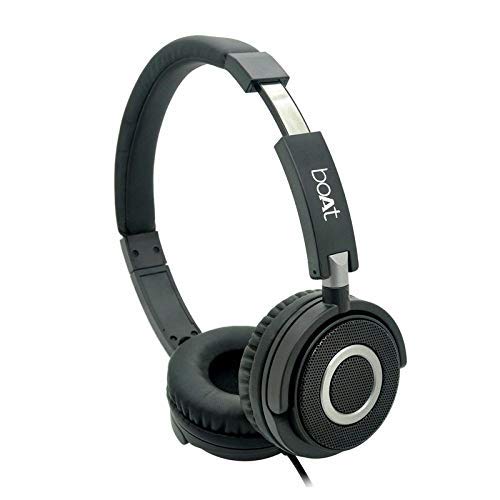 boAt BassHeads 910 Wired On Ear Headphone with Mic (Black) Amazon.in