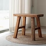 Banco de comedor de madera maciza de estilo rústico for interiores, banco de entrada de cocina de madera asiática(50x2