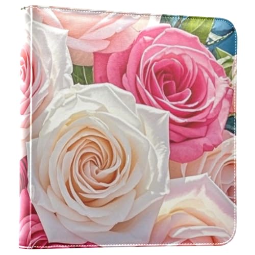 Photo Album 4x6, 5x7,6x8,Artificial Leather Photo Albums with 20 Detachable Sheets Rose Print for Family Wedding,Multi 24