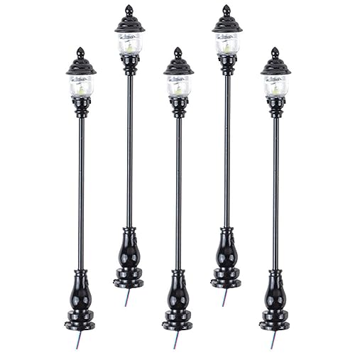 DOITOOL 5 Uds Modelo De Luz De Jardín Luces LED De Jardín Casa En Miniatura Accesorios De Fotografía Mini Lámpara Estatua Farolas En Miniatura Accesorios En Miniatura Modelo De Farola