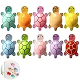 10 Stück Leuchtende Mini Schildkröten Harz Figuren, Mini Turtle, Small Turtles, Harz Tiere zum Verstecken, DIY Micro Landschaft Szenen, für Gartendeko, Landschaftsgestaltung & Heimdekoration