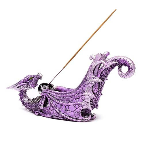 Porte-encens attrape-cendre dragon gothique orbe de cristal