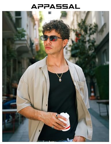Retro Skinny Rectangle Sunglasses for Men Women 90s Narrow Sunnies Vintage Thin Frame AP3740