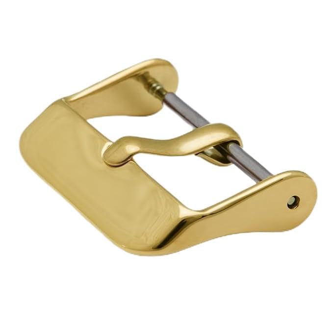 CABLEPELADO Hebilla Metálica, Fijación de Reloj de Acero, Broche para Correa de Reloj, Acero inoxidable, 18 mm, Dorado