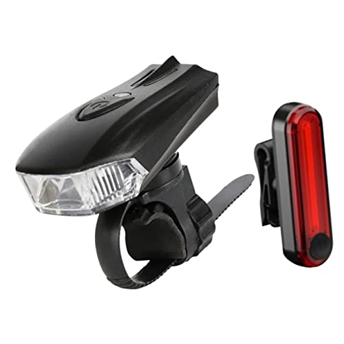 Mipcase Cycling Warning Lamp Set of Front Rear Lights Rechargeable Easy to Install Outdoor Use