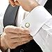 Victorian Style Round White Fire Opal Cufflinks 925 Sterling Silver Mens Gift