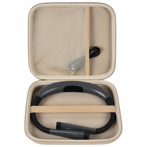 Image of GWCASE Hard Carrying Case for Glocusent for Vekkia LED Neck Reading Lights | Shock-Resistant EVA Shell, Mesh Pocket for Cable, Keep Small Gear Neat for Bedtime Reading, Crochet, Travel, Khaki, Box Only