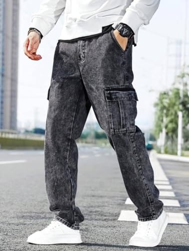 Image of Men's High Rise Denim Jeans Durable Denim Fabric