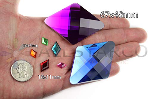 Allstarco 67x48mm Flat Back Extra Large Diamond Cosplay Gems Acrylic Big Rhinestones Plastic Jewels For Crafts Embelishments - Image 3