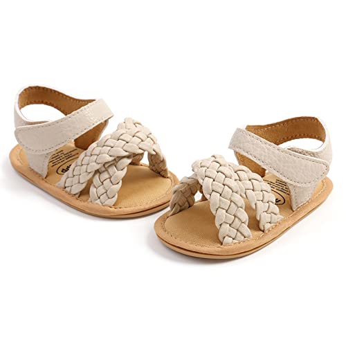 image for SOFMUO Baby Girls Knitted Sandals Premium Soft Anti-Slip Rubber Sole I