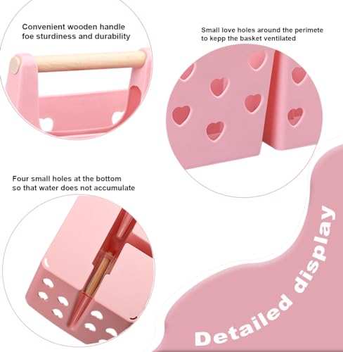 Portable-Shower-Caddy-Plastic-Shower-Basket-Organizer-with-Handle-Pink-Divided-Bathroom-Caddy-Storage-Cleanning-Caddy-Tote-for-College-Dorm-Room-Kitchen
