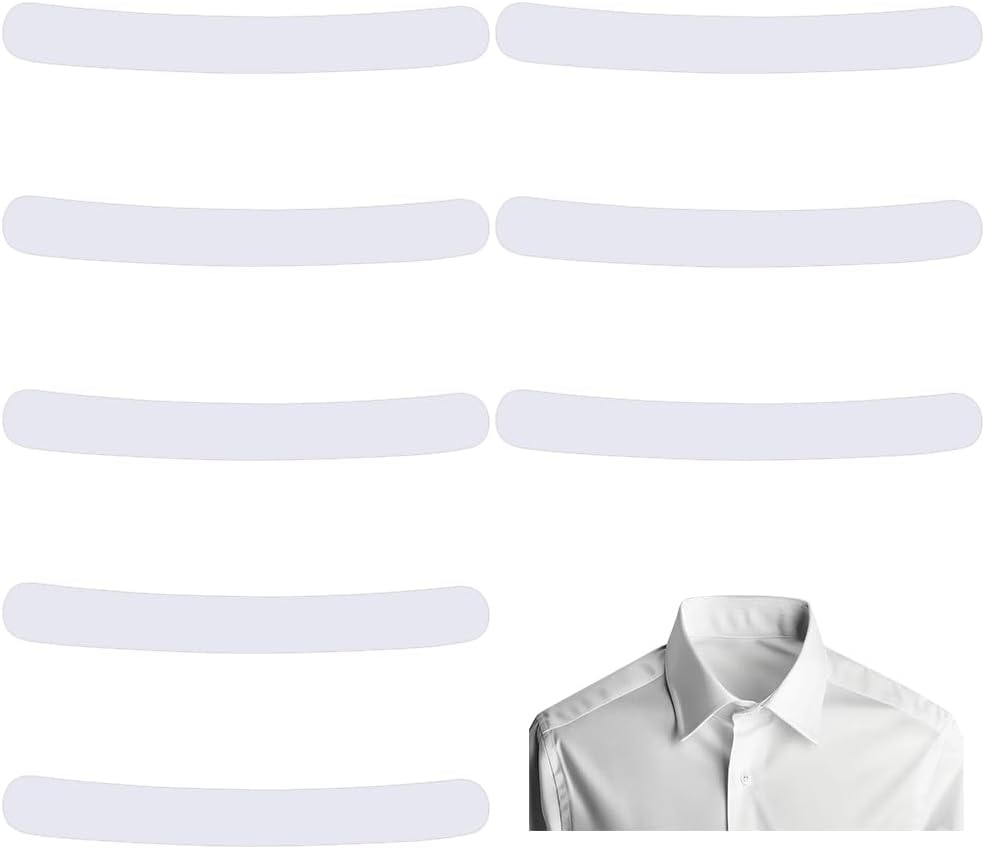 White Tab Collar Sweat Pad Collar Protector Invisible Collars Neck Liner Pad Grime Side Lining Stand for Women Men Dress Shirts Hats