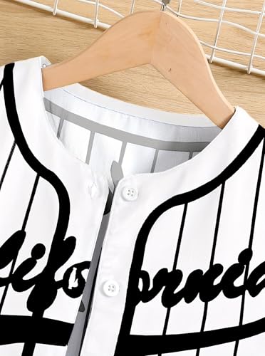 Image of Hilinker Girls Graphic 3 Piece Outfits Short Sleeve Striped Cardigan and Crop Cami with Shorts Set