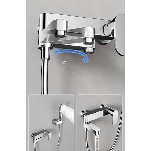 Ensemble de robinet de baignoire mural au design minimaliste et bec rétractable
