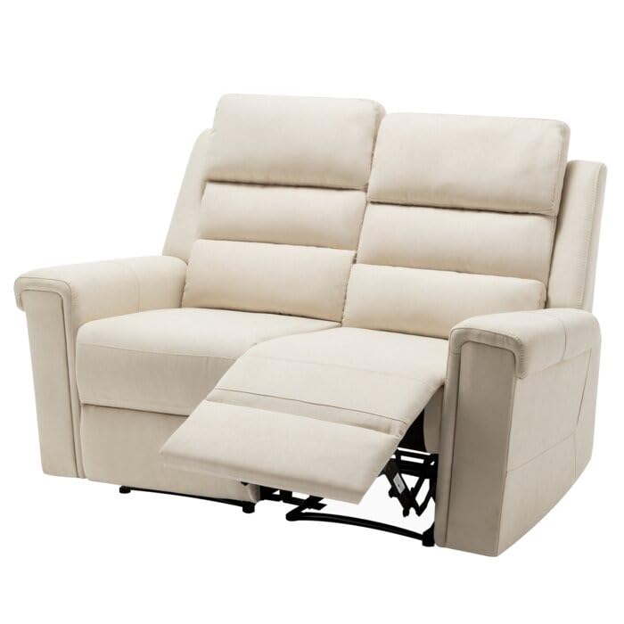 Image of Torque - Alina 2 Seater Fabric Manual Recliner | Recliner Sofa /Chair for Living Room, Bedroom, Office (Beige) | 1 Year Warranty