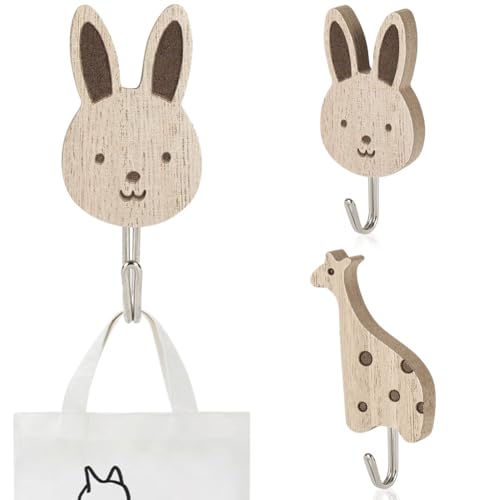 NUTKIT 2 Piezas Wall Hooks Perchero De Madera