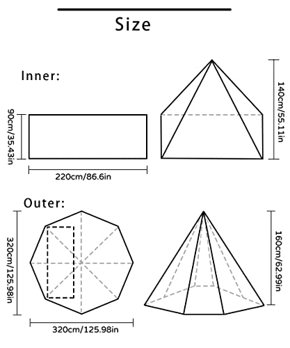 Carpa ligera para 1 persona teepee con orificio para estufa miniatura 2