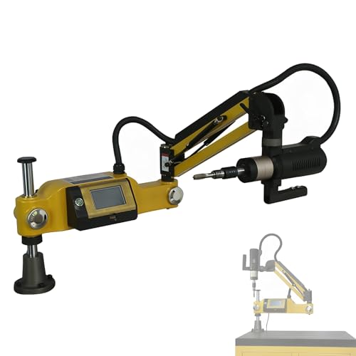 M3-M16電動タッピングマシン、600W高トルクねじ切り工具、360°回転アーム、8個コレット、スマートタッチパネル付きカンチレバータッピングマシン、金属加工、DIY、CNC加工用