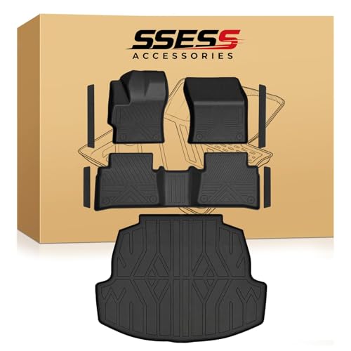 SSESS Custom Fit TPE Car Floor Mats & Cargo Liner Set for Toyota Corolla Sedan 2026 2025-2020 (Not for Hatchback and Cross), All-Weather Anti-Slip Protection with 3D Waterproof High-Edge