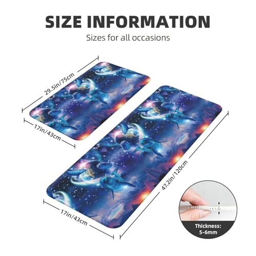 Tapetes de cocina antideslizantes EdWal impermeables con un diseño de delfines de galaxia 4