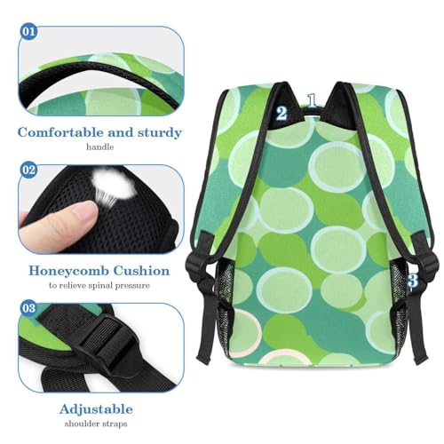 Sac à dos avec trousse motif géométrique vert pour l'école - 4